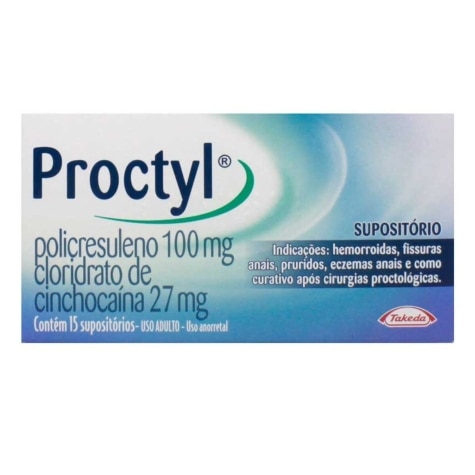 Proctyl 100mg + 27mg 15 Supositórios — Qualidoc